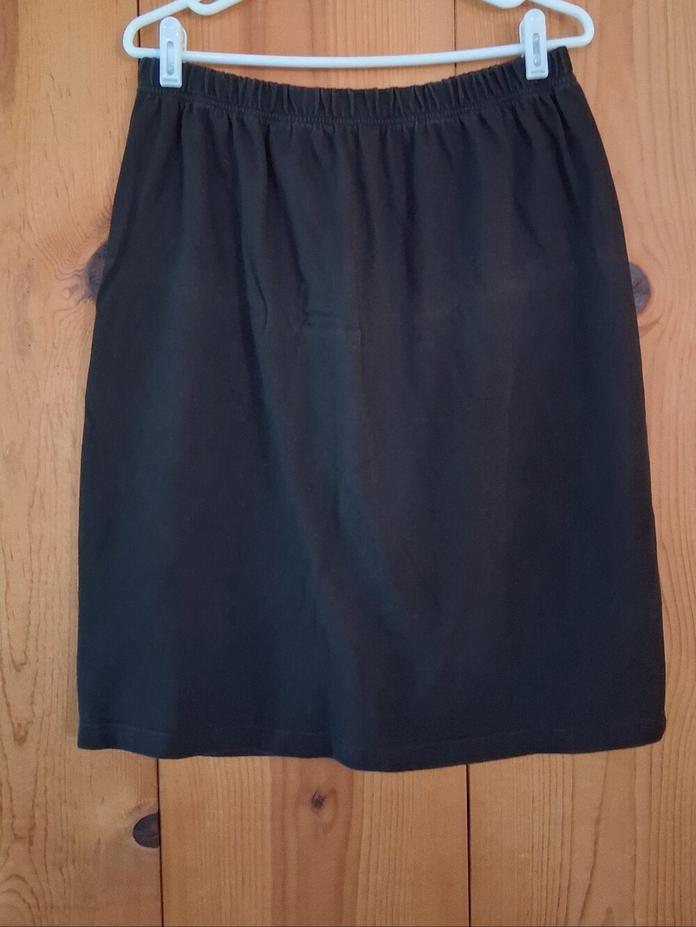 Chaus Woman 100% Cotton Jersey Knee Length Pencil Skirt Plus Size 1 Black